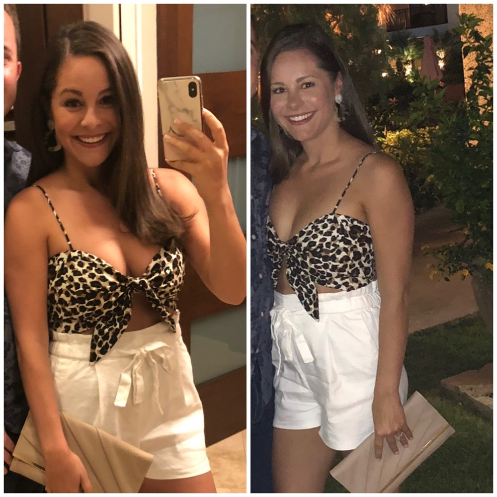 Express Leopard Tie Top